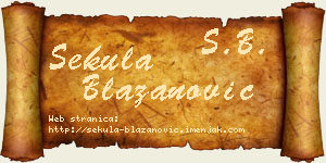 Sekula Blažanović vizit kartica